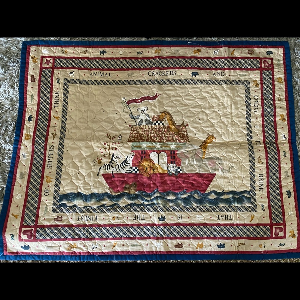 Vintage handmade Noah’s Ark quilt